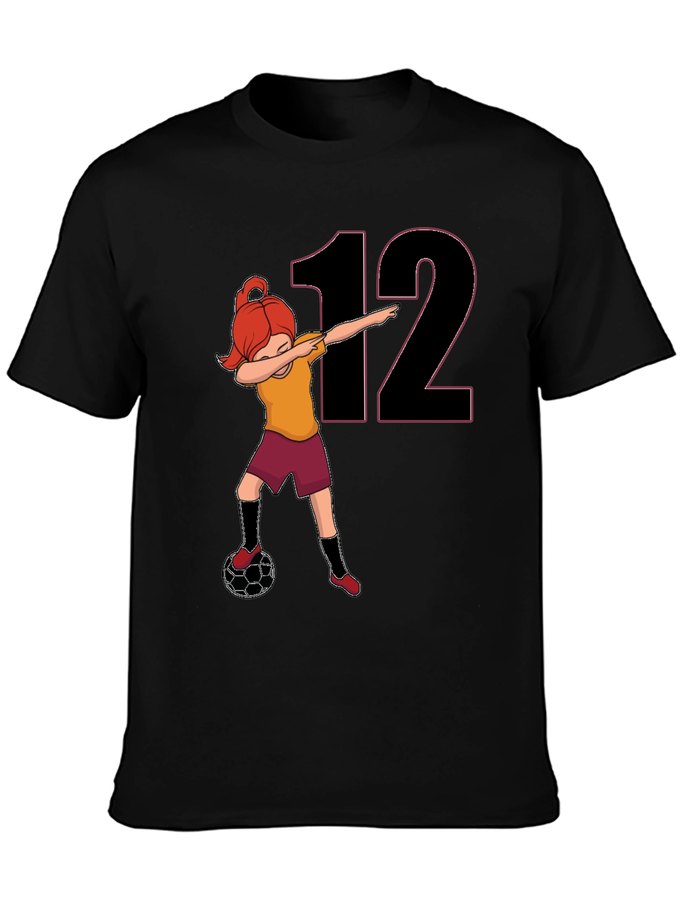 Girl Soccer Dab T-Shirt - Number 12