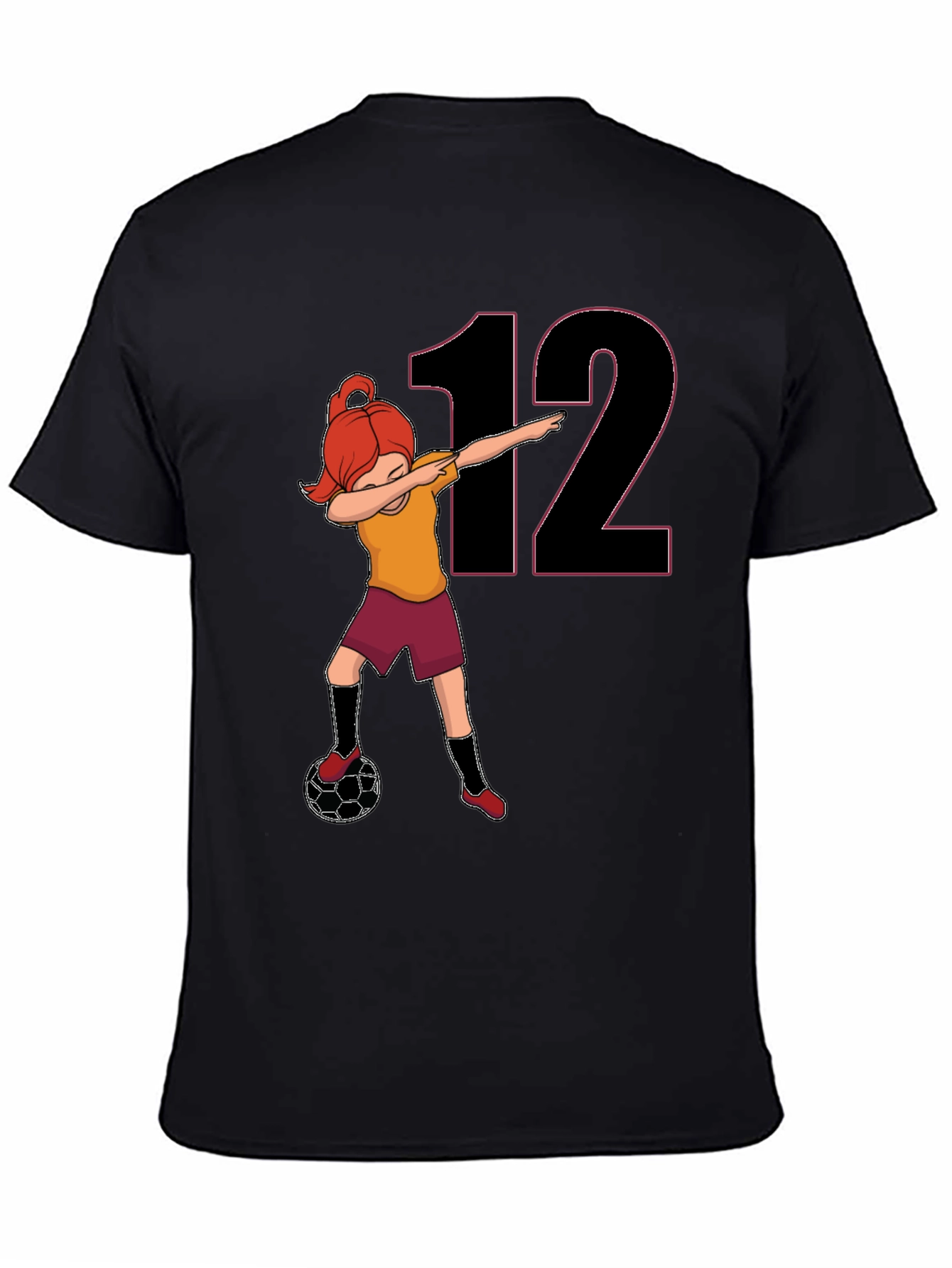 Girl Soccer Dab T-Shirt - Number 12