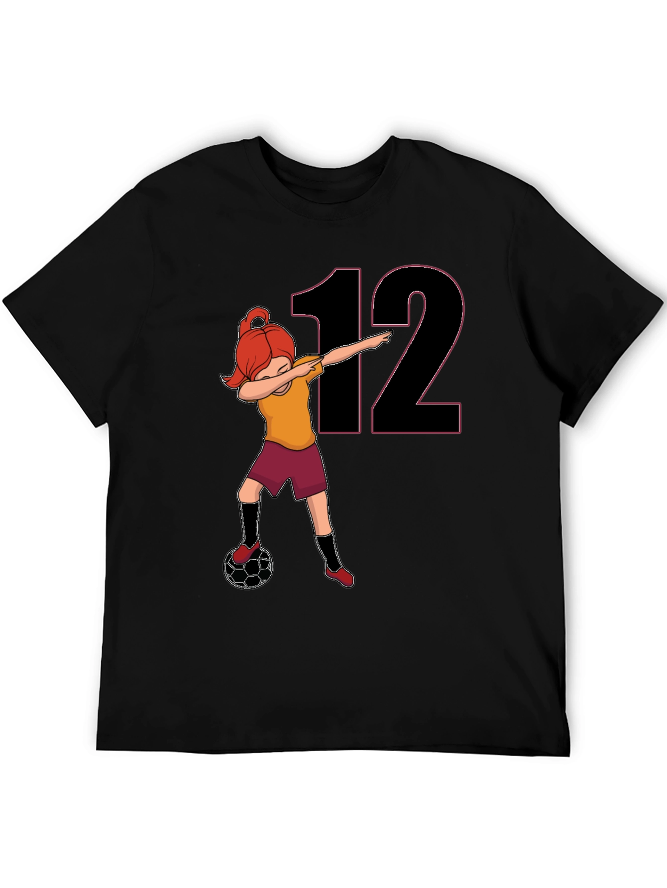 Girl Soccer Dab T-Shirt - Number 12