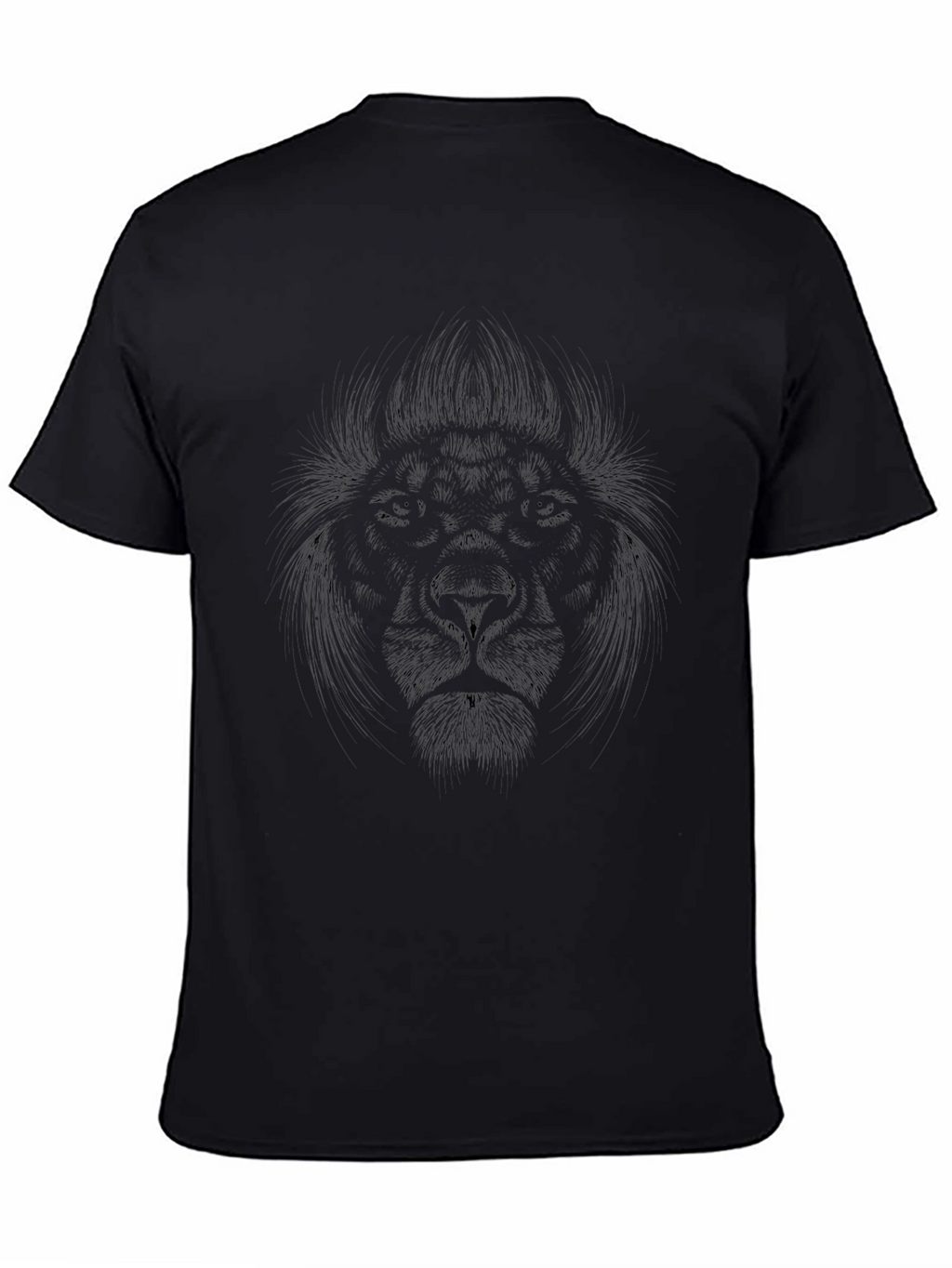 Lion Face Graphic Black T-Shirt