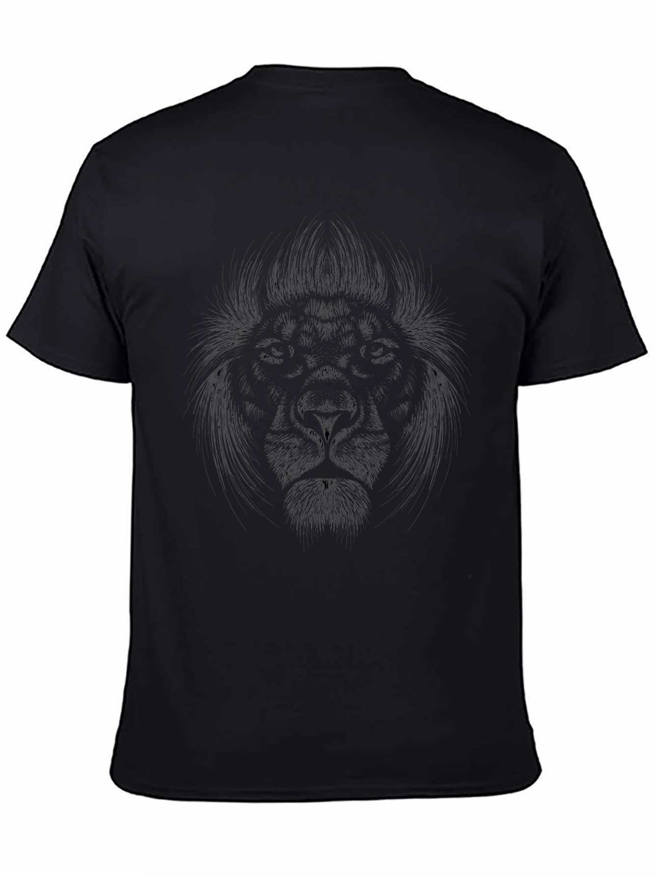 Lion Face Graphic Black T-Shirt