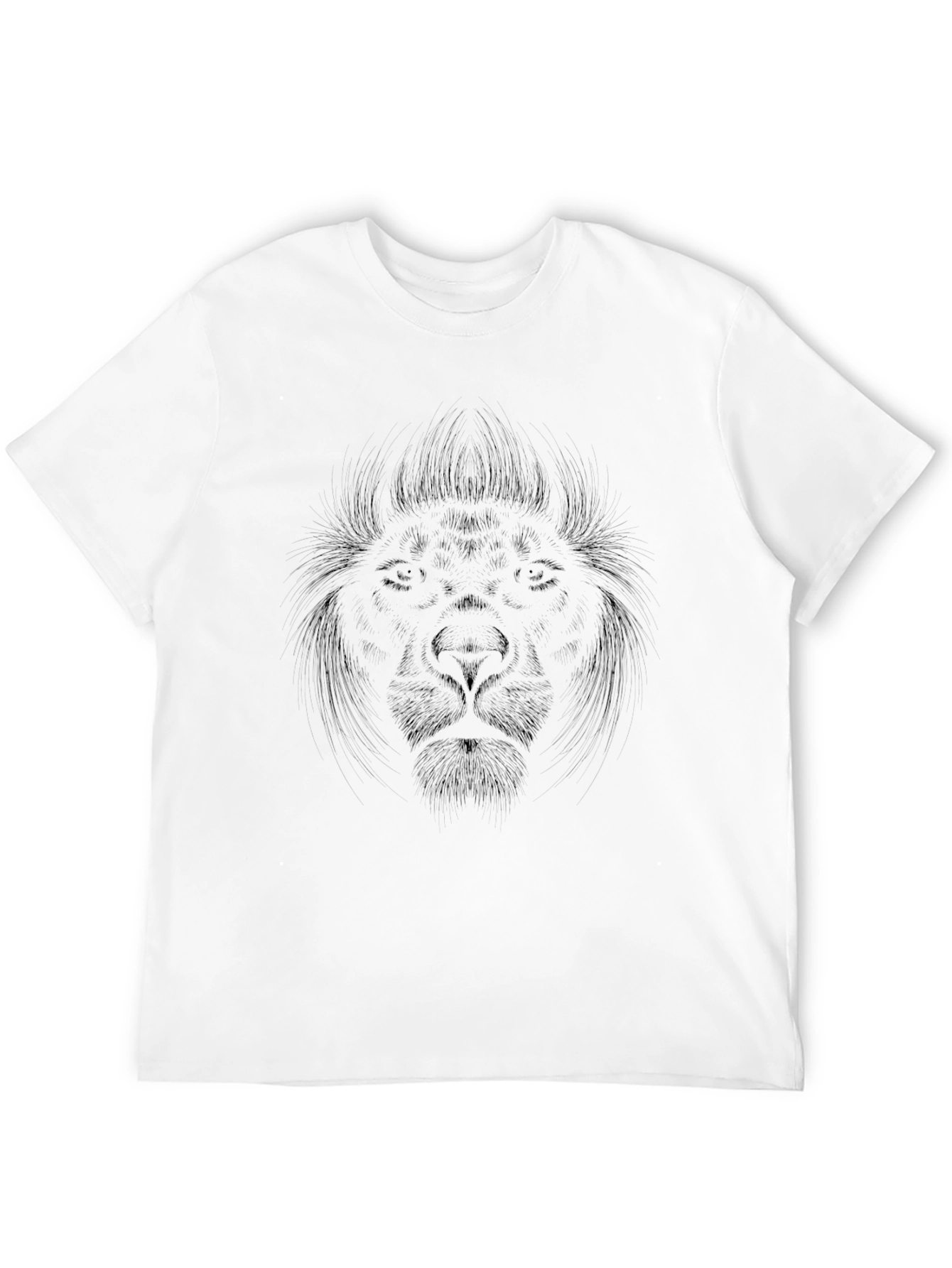 Lion Face Graphic Black T-Shirt