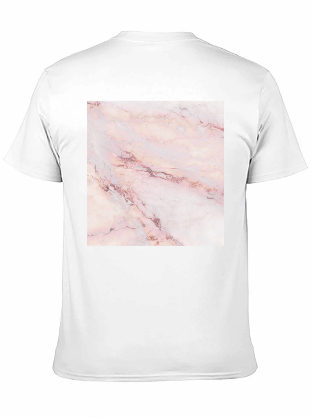 Rose Marble Print Black T-Shirt