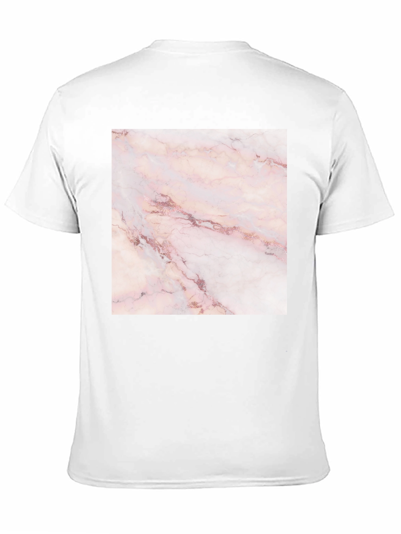Rose Marble Print Black T-Shirt