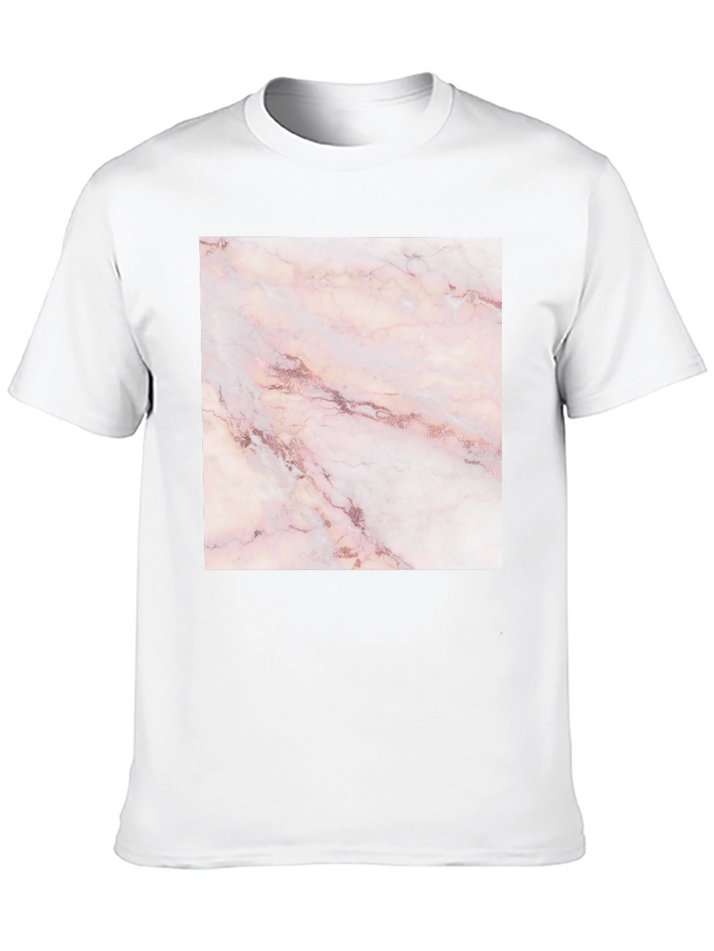 Rose Marble Print Black T-Shirt