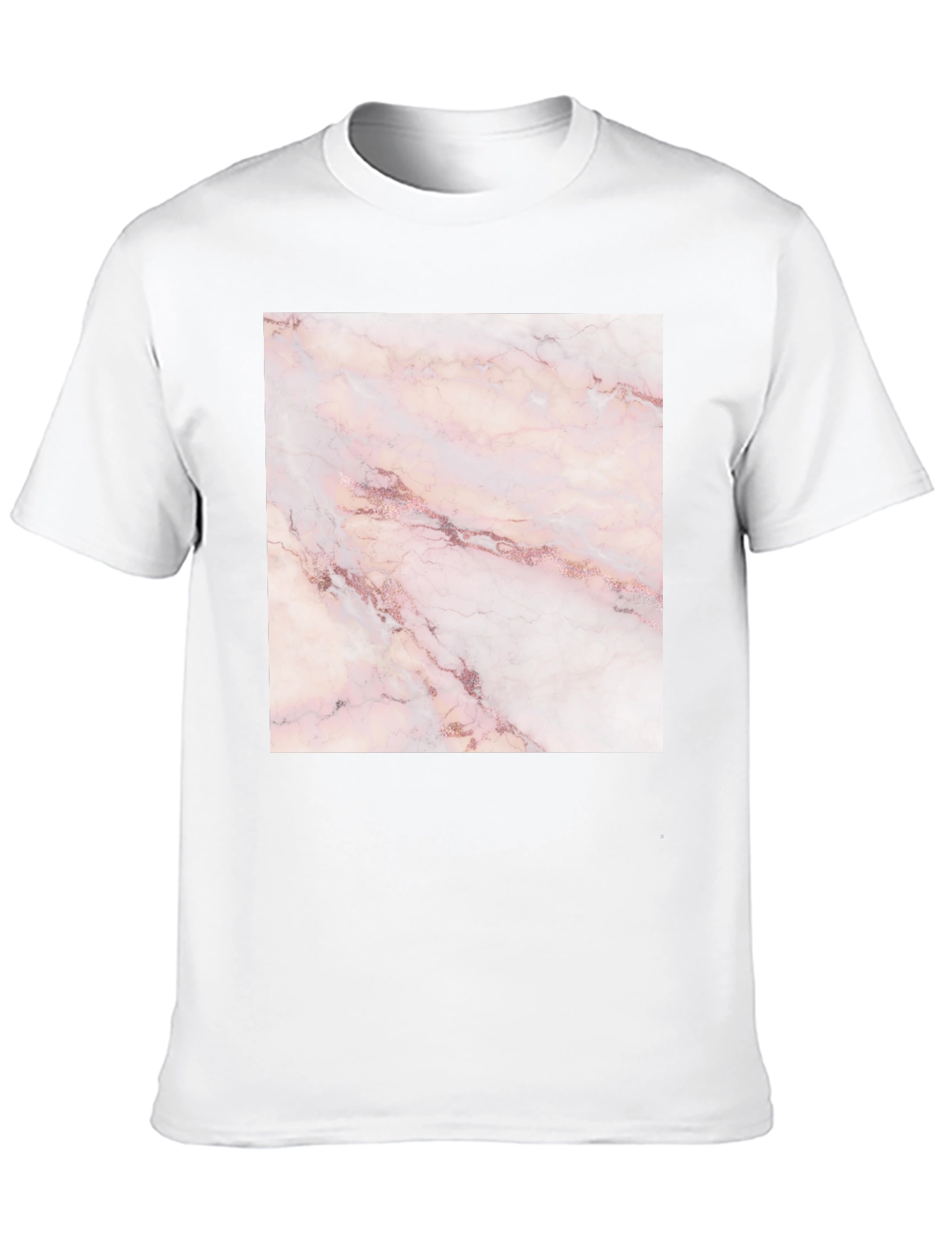 Rose Marble Print Black T-Shirt