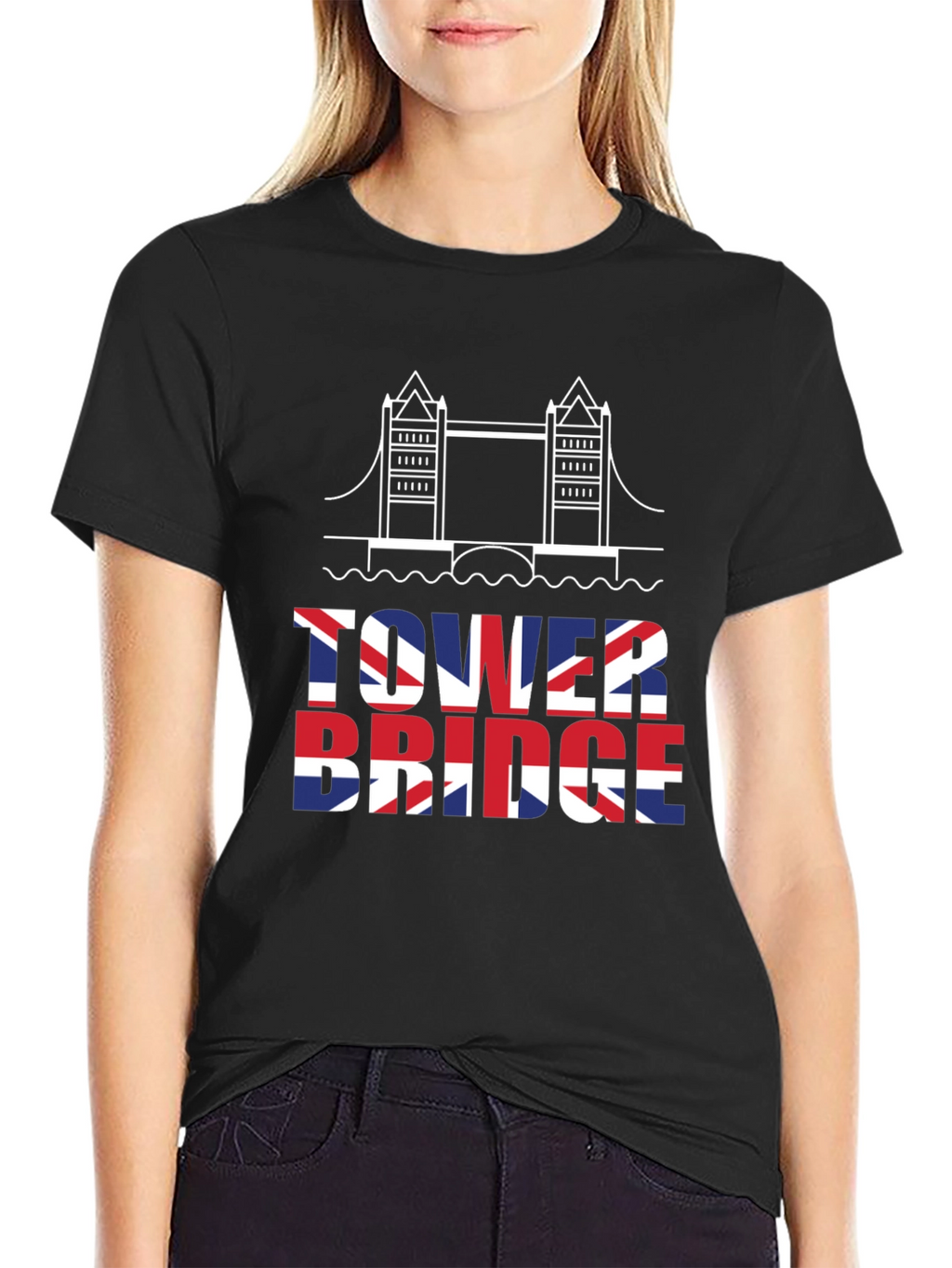Tower Bridge UK Flag Graphic T-Shirt