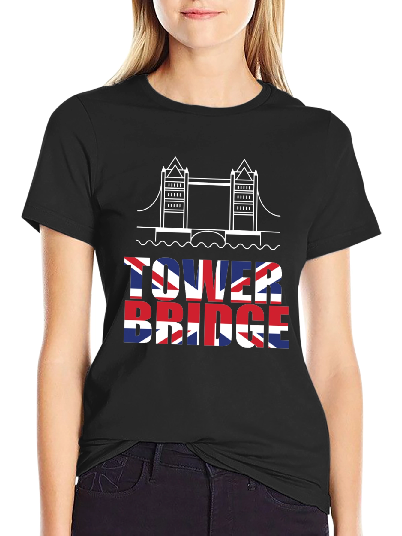 Tower Bridge UK Flag Graphic T-Shirt
