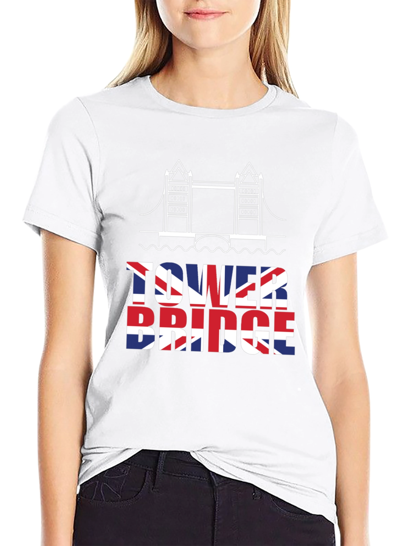 Tower Bridge UK Flag Graphic T-Shirt