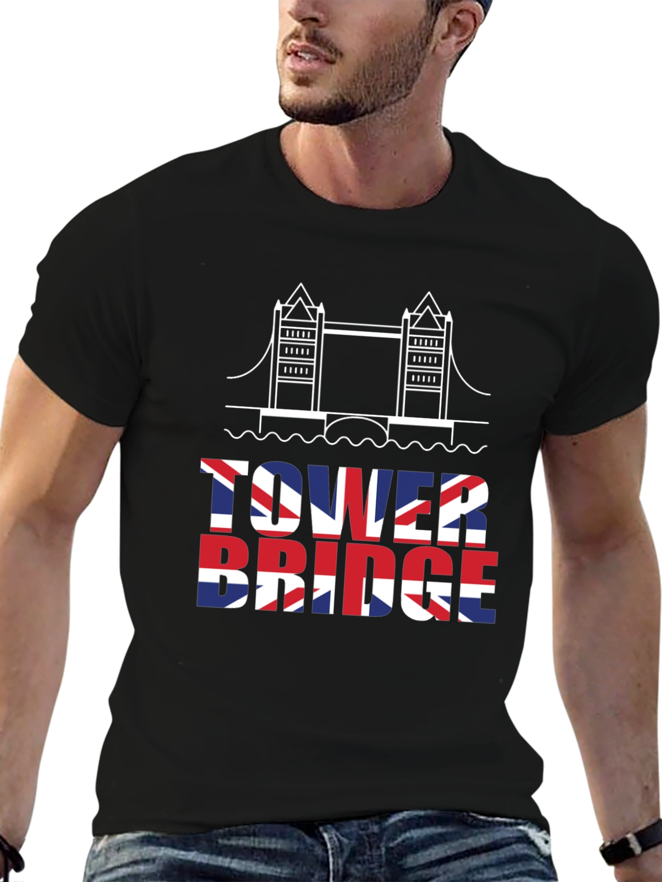 Tower Bridge UK Flag Graphic T-Shirt