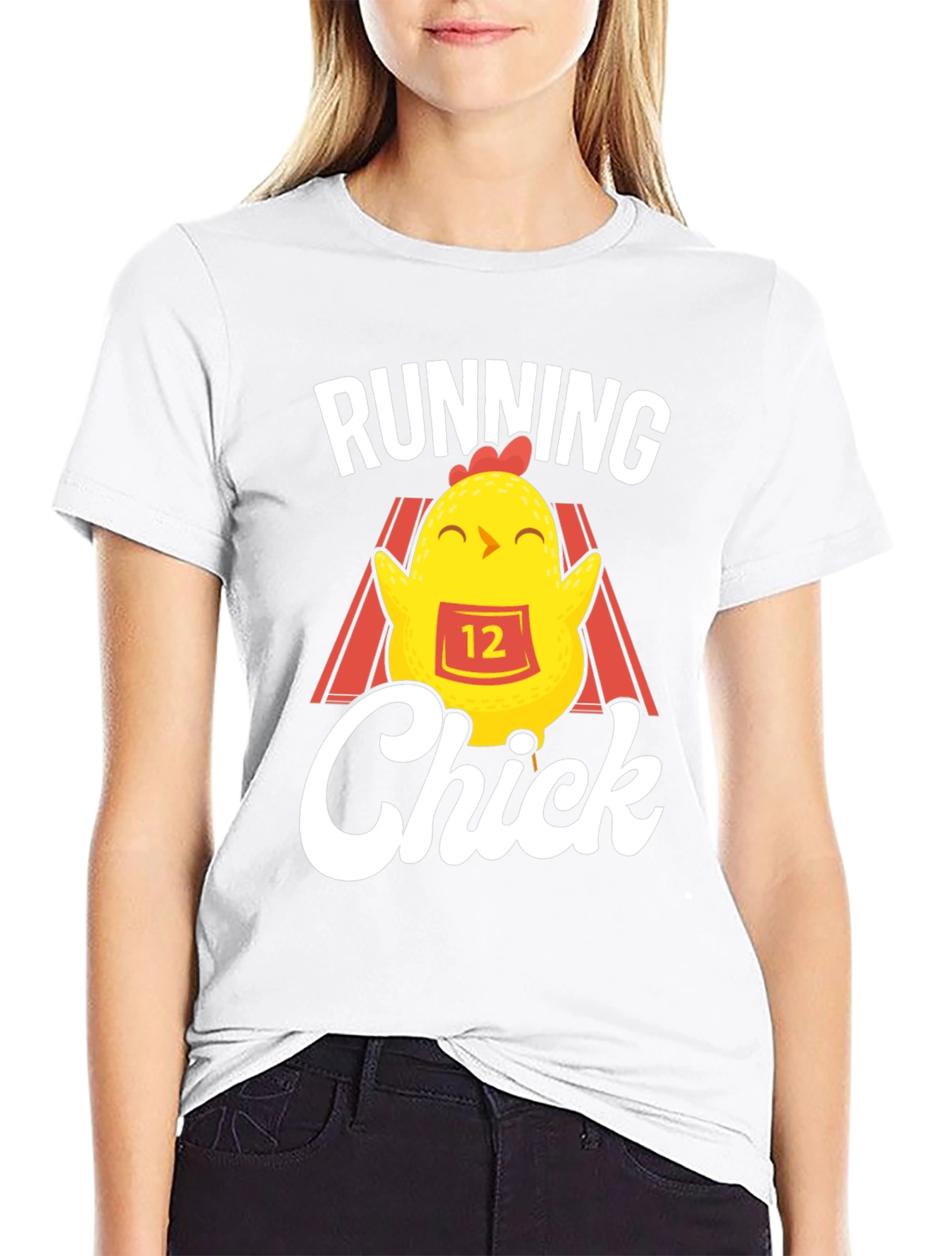 Running Chick Black T-Shirt