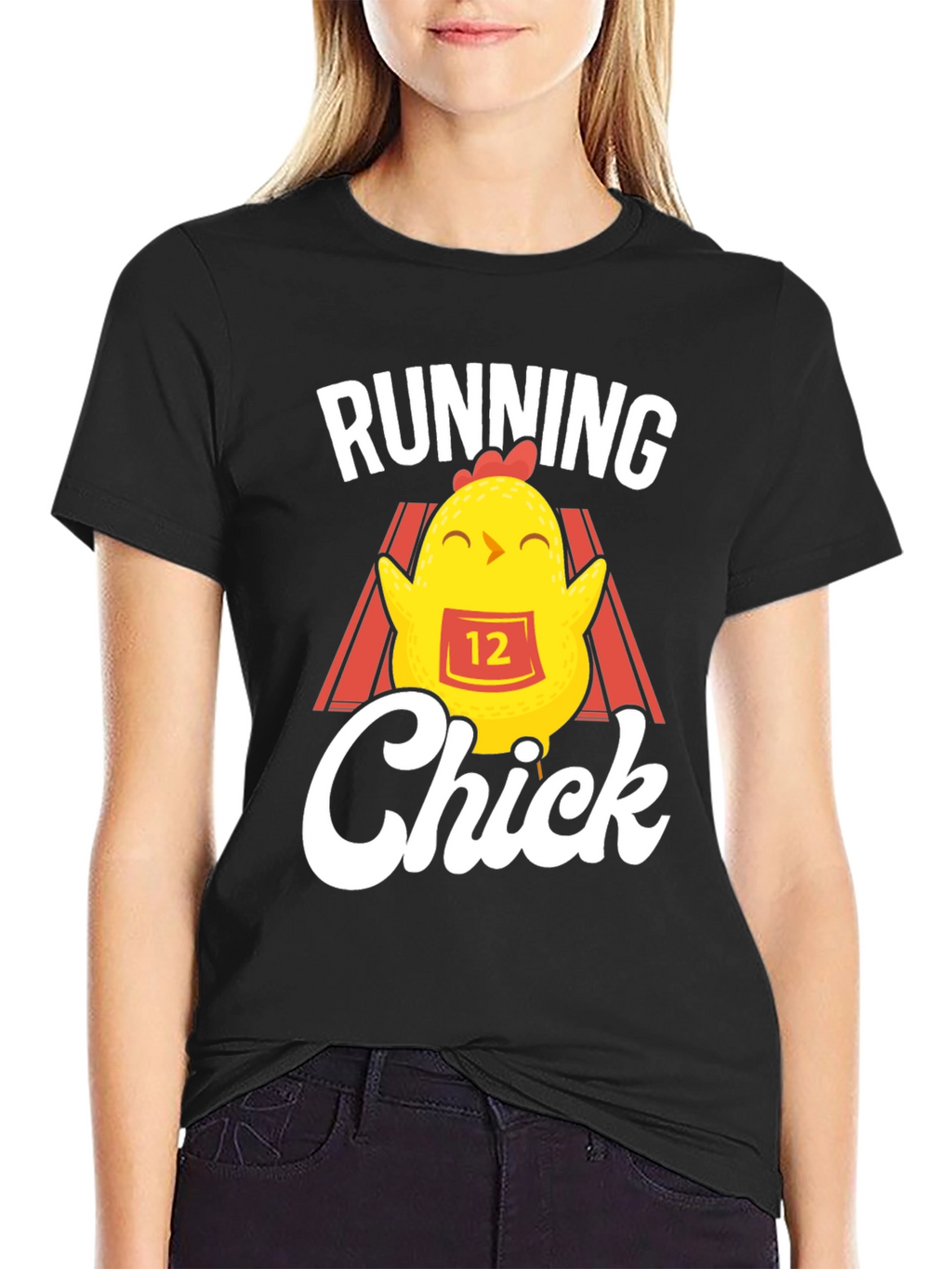 Running Chick Black T-Shirt