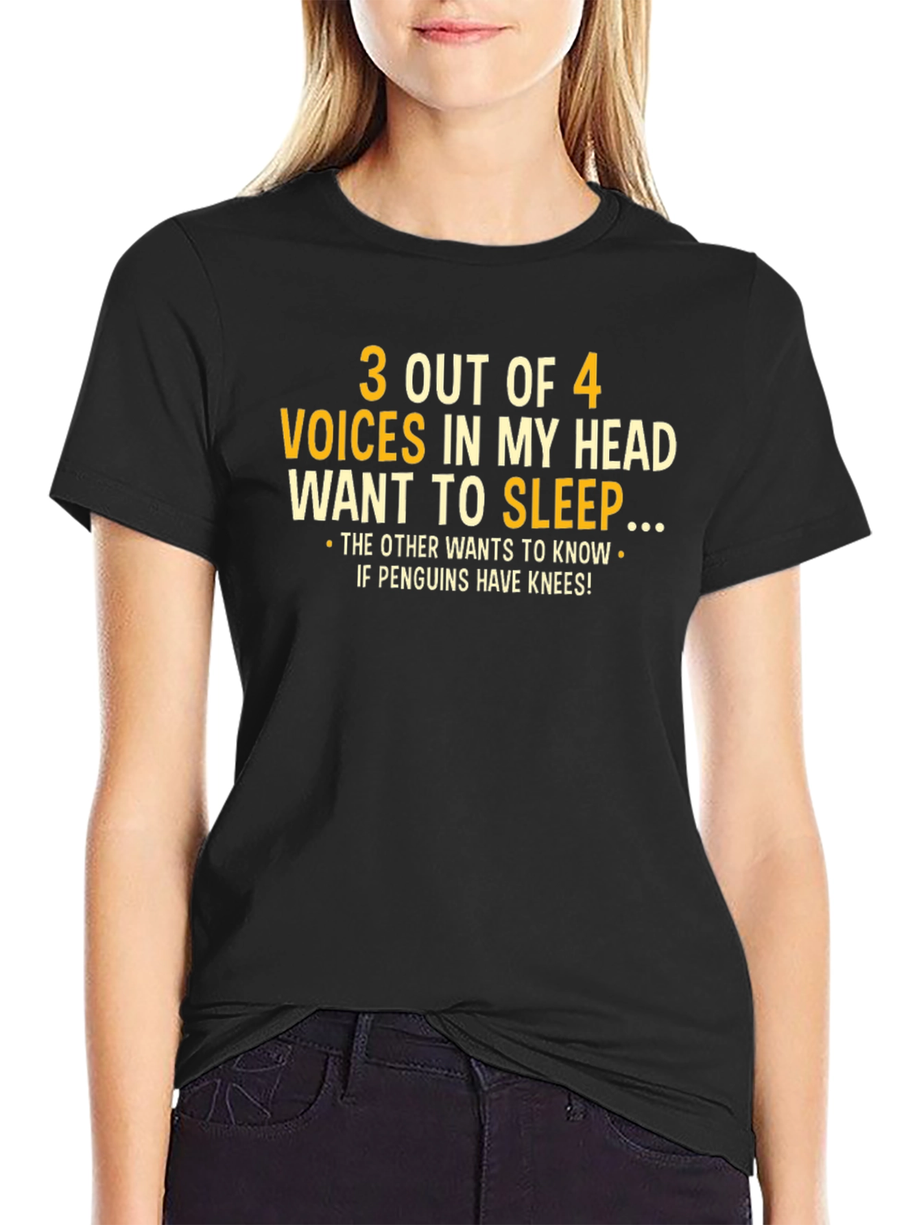 Funny Graphic Tee: 3 Out of 4 Voices