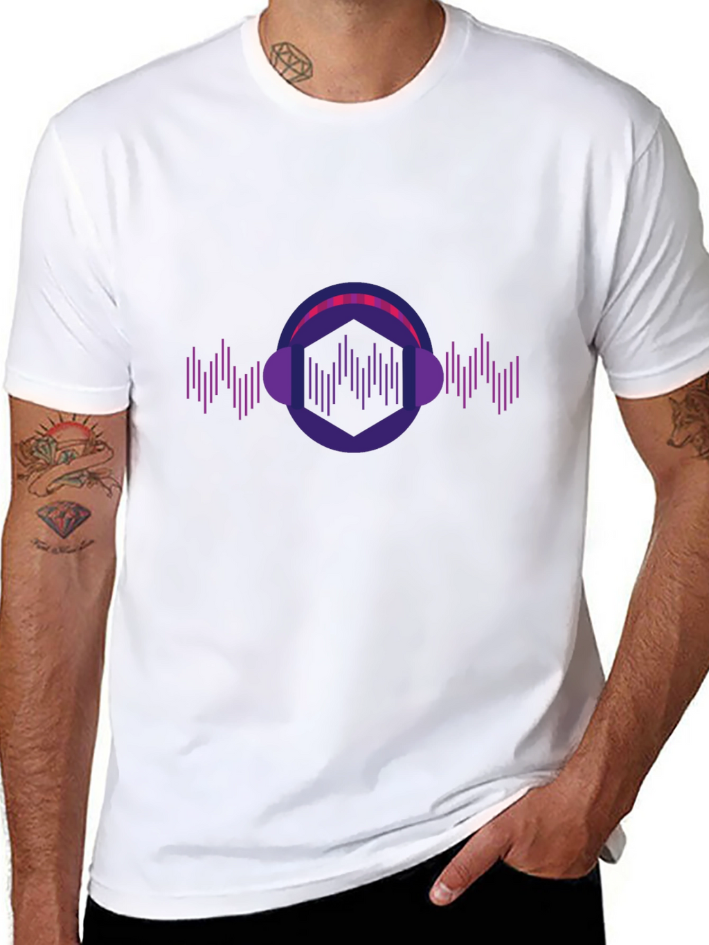 Geometric Headphone Music T-Shirt