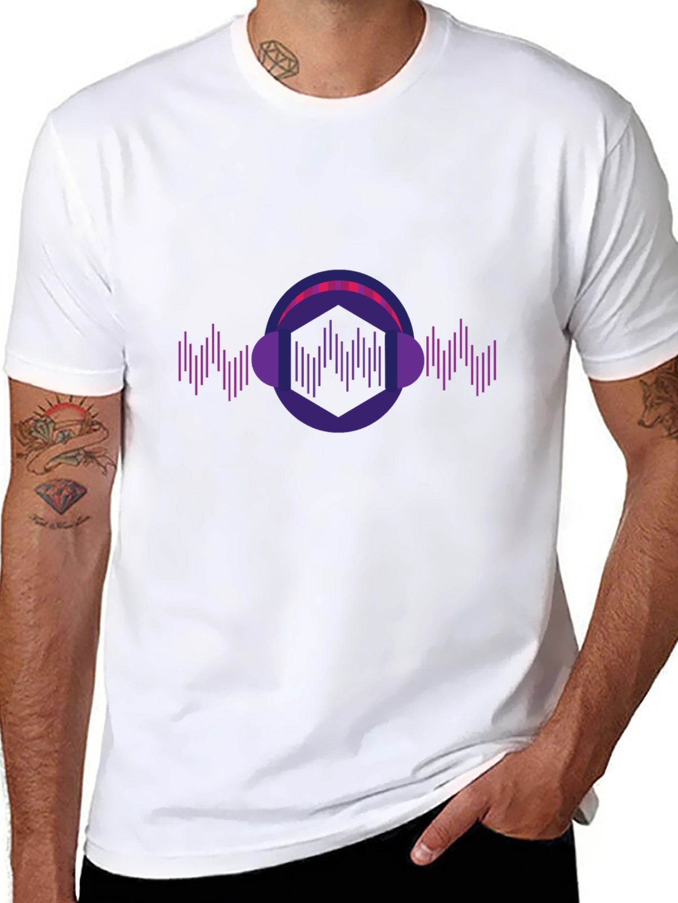 Geometric Headphone Music T-Shirt