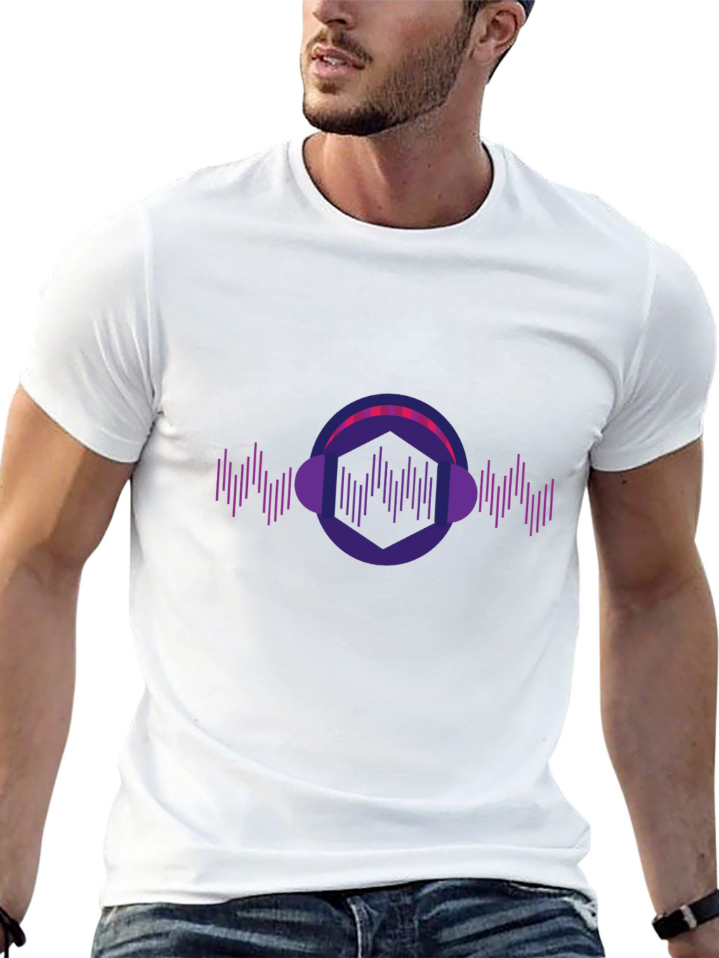 Geometric Headphone Music T-Shirt