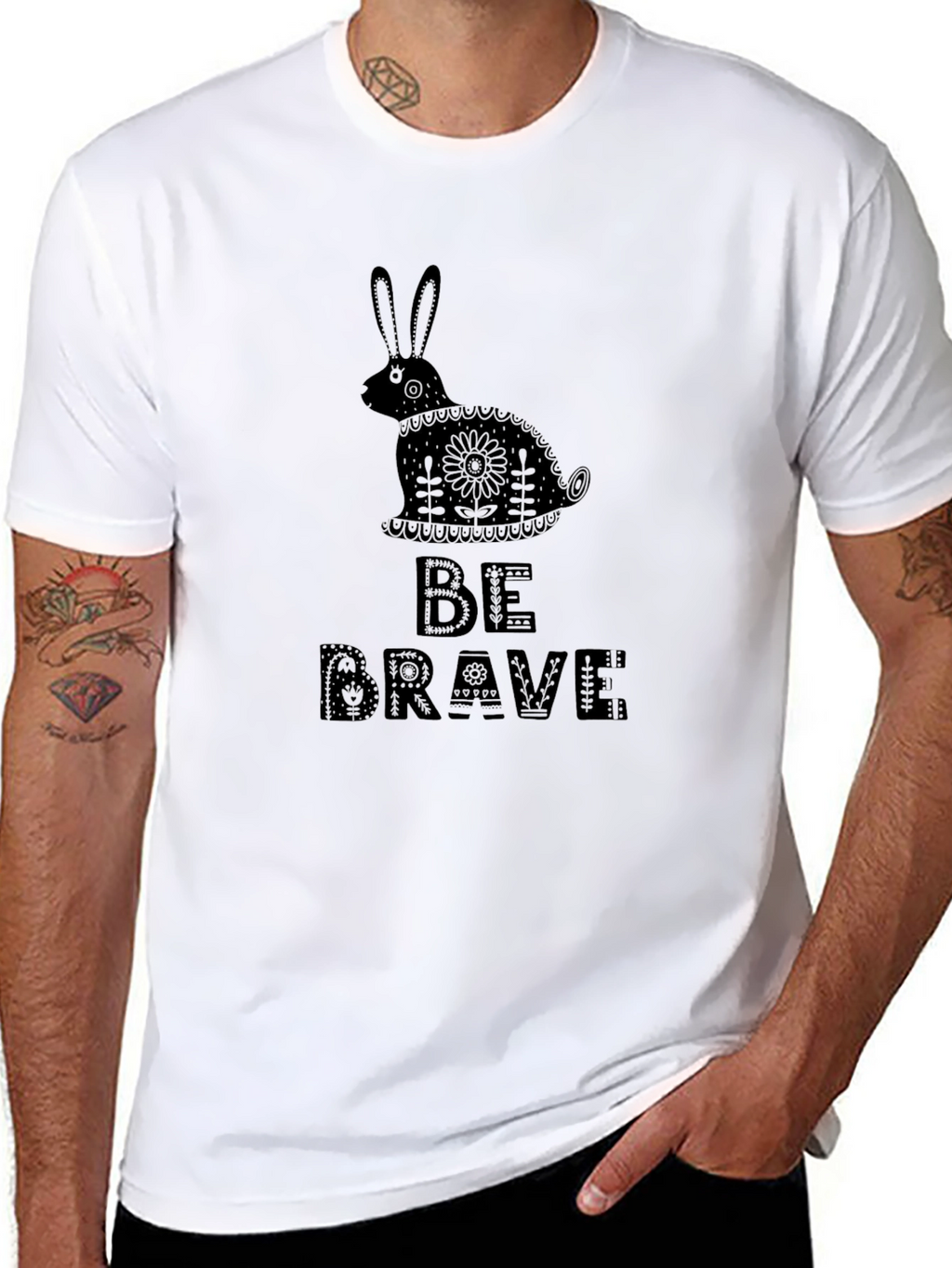 Be Brave Rabbit Graphic T-Shirt
