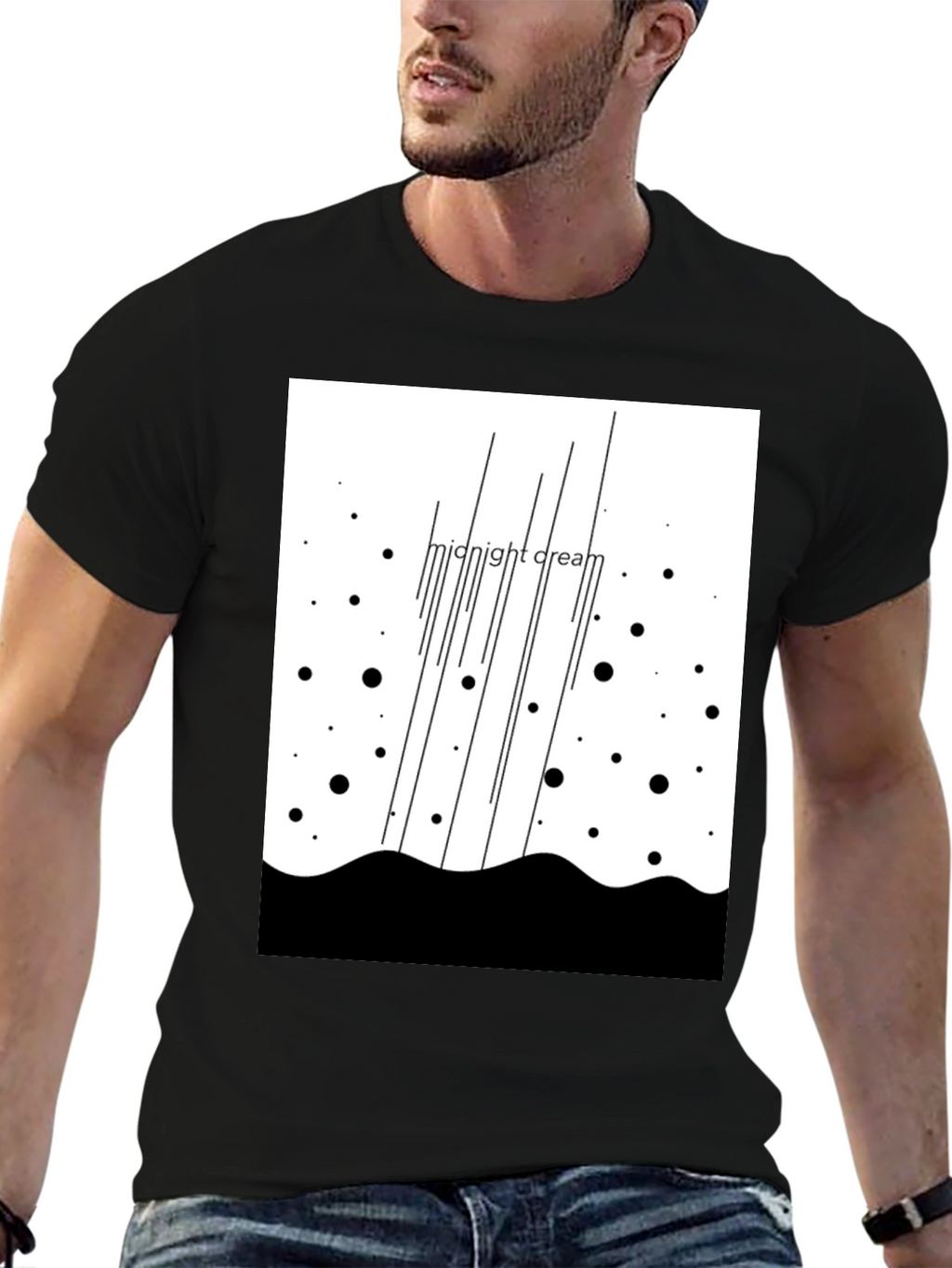 Midnight Cream Graphic Tee - Black Unisex T-Shirt