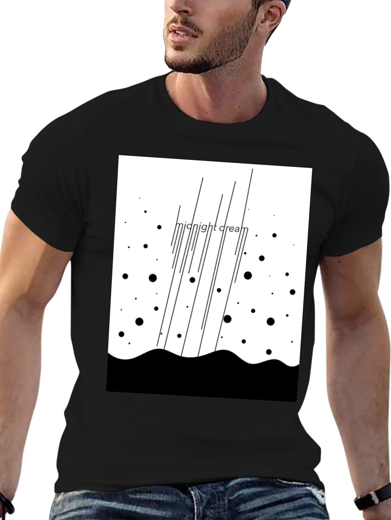 Midnight Cream Graphic Tee - Black Unisex T-Shirt