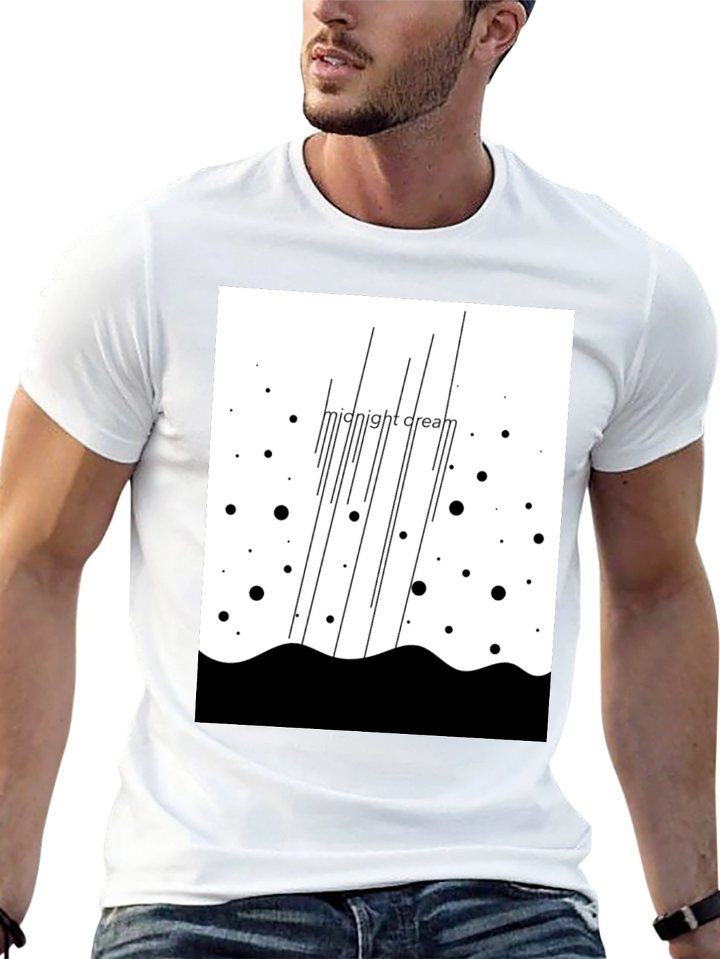 Midnight Cream Graphic Tee - Black Unisex T-Shirt
