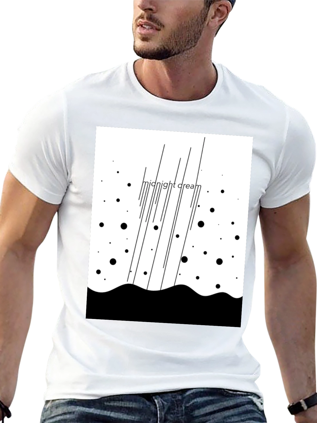 Midnight Cream Graphic Tee - Black Unisex T-Shirt