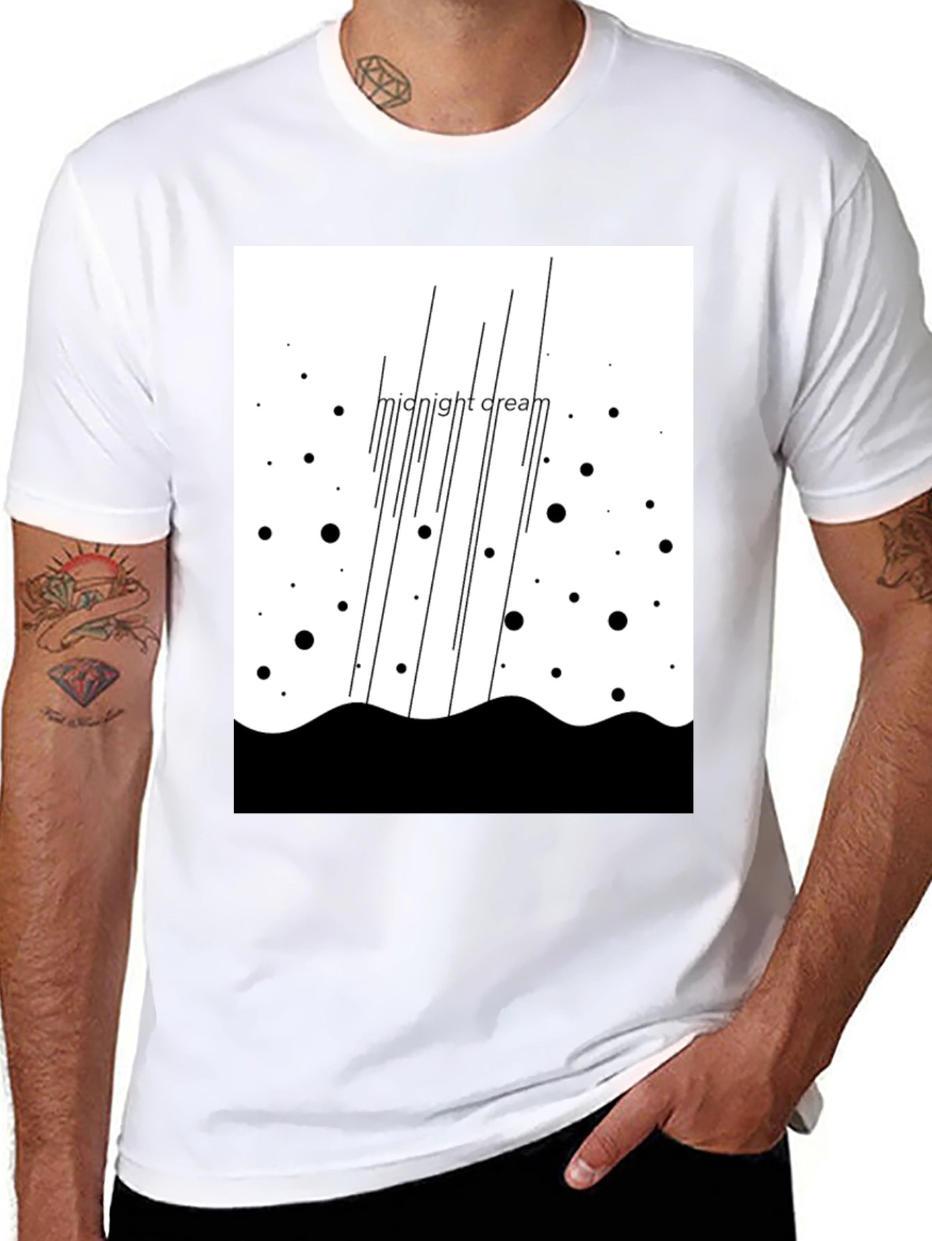 Midnight Cream Graphic Tee - Black Unisex T-Shirt