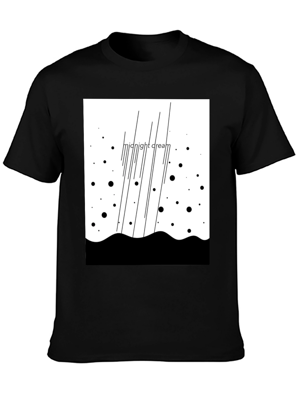 Midnight Cream Graphic Tee - Black Unisex T-Shirt