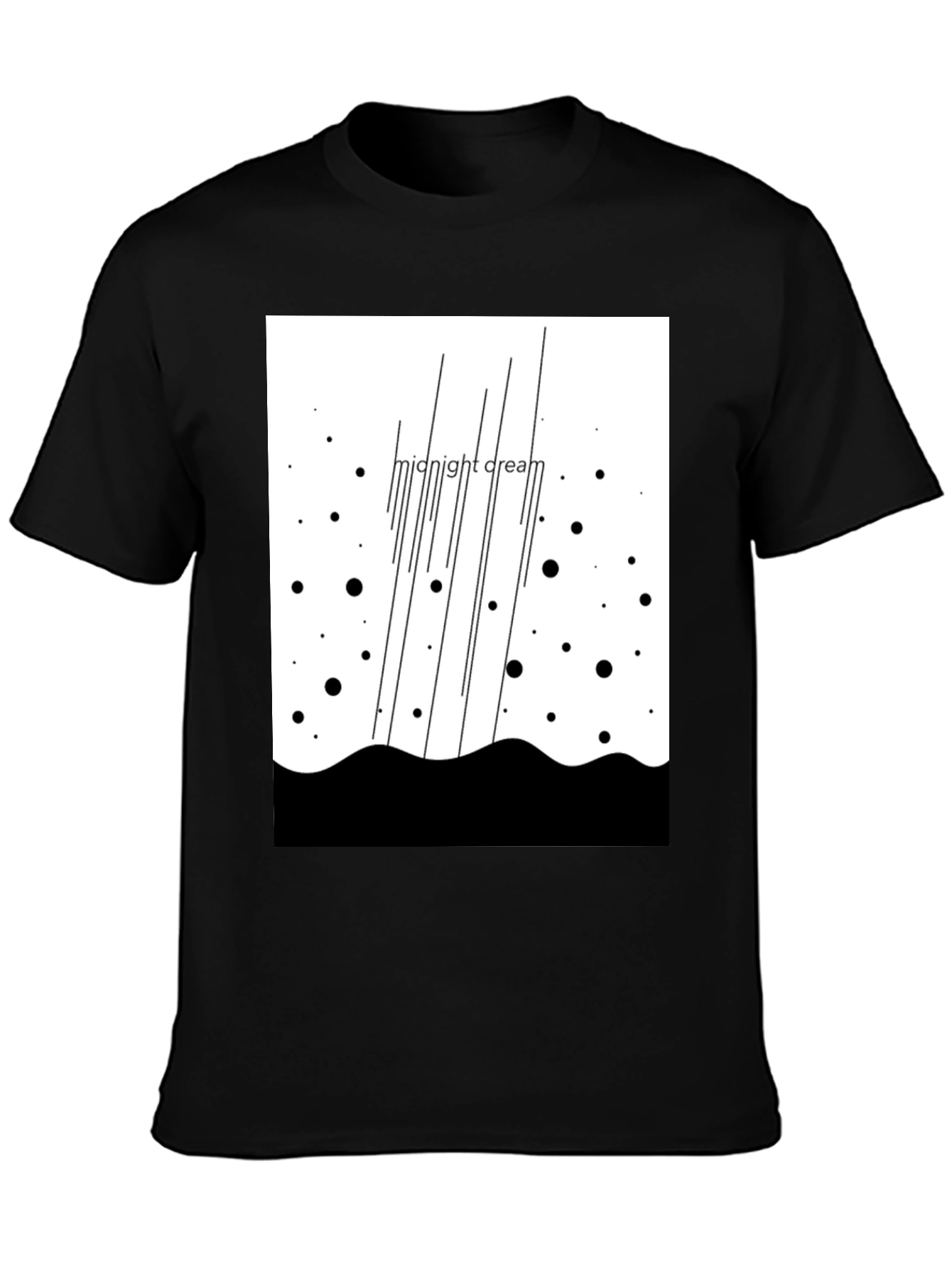 Midnight Cream Graphic Tee - Black Unisex T-Shirt