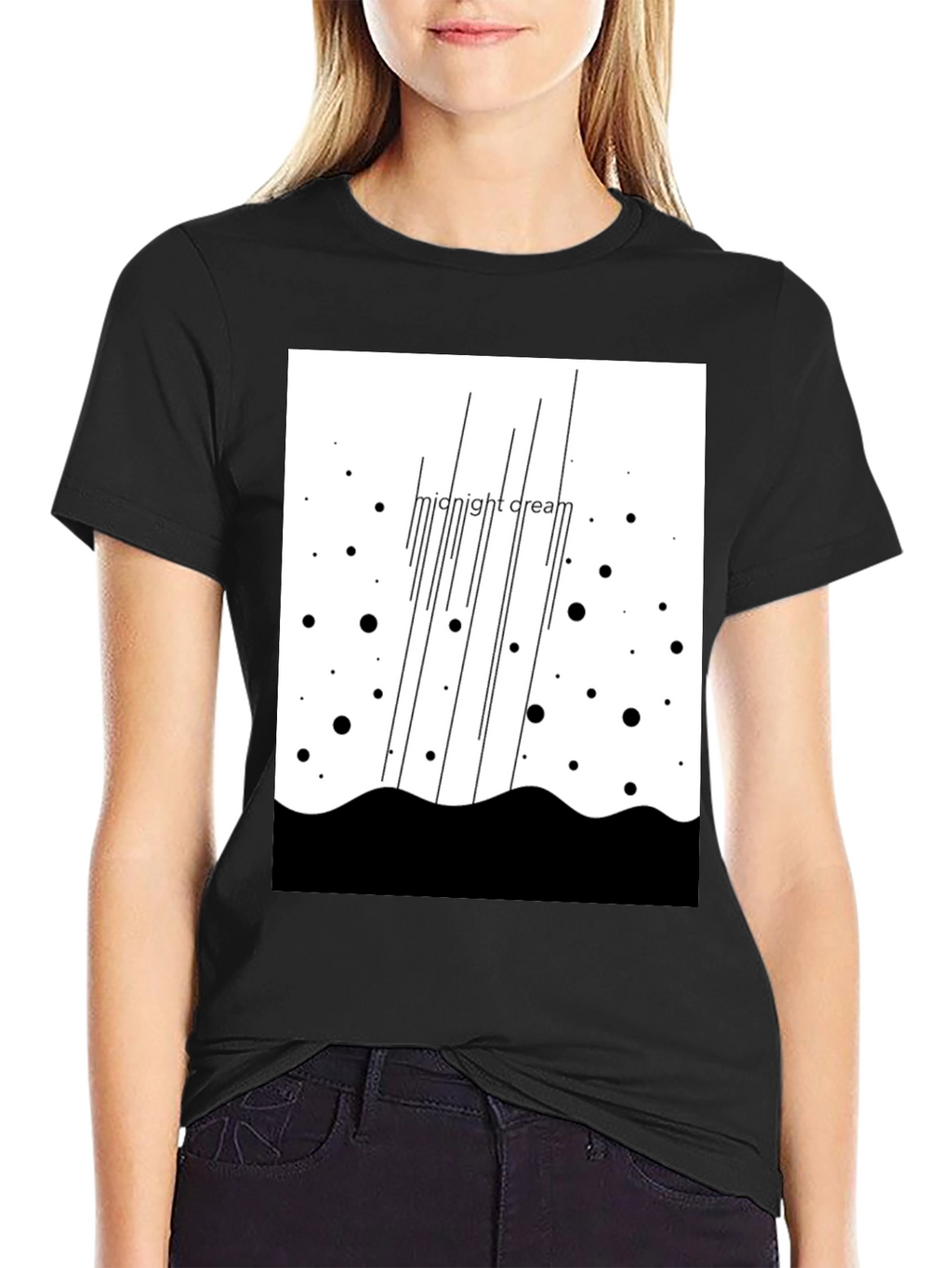 Midnight Cream Graphic Tee - Black Unisex T-Shirt