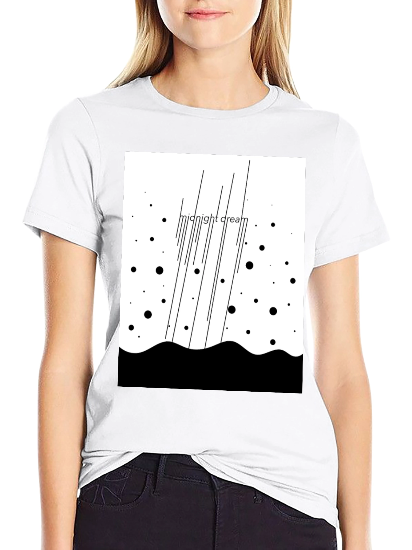 Midnight Cream Graphic Tee - Black Unisex T-Shirt