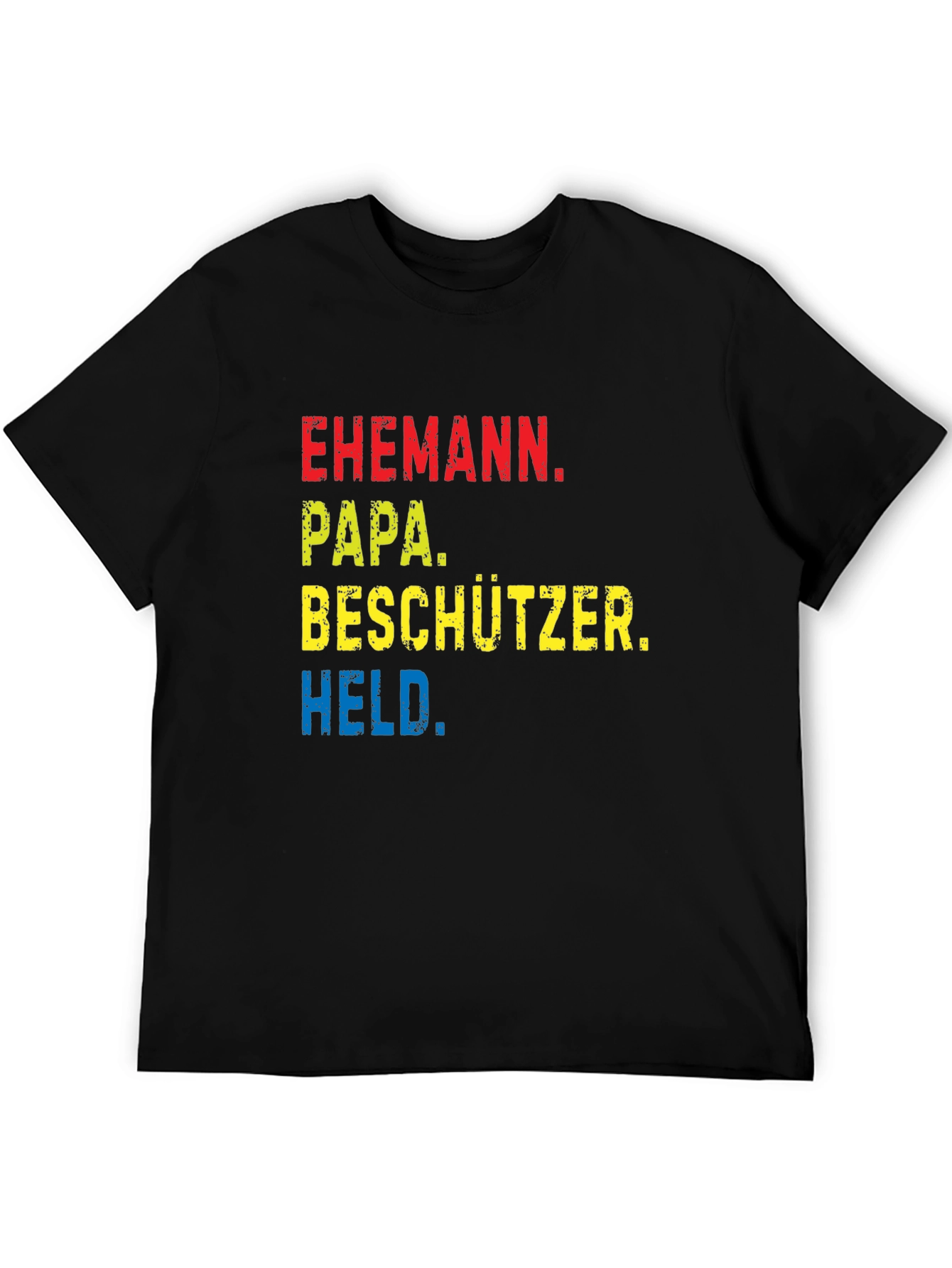 Ehemann Papa Beschützer Held Black T-Shirt