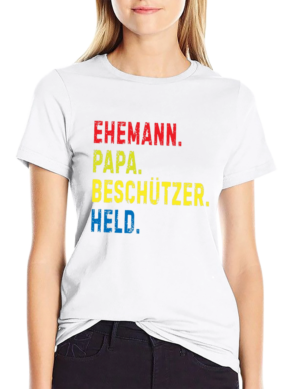 Ehemann Papa Beschützer Held Black T-Shirt