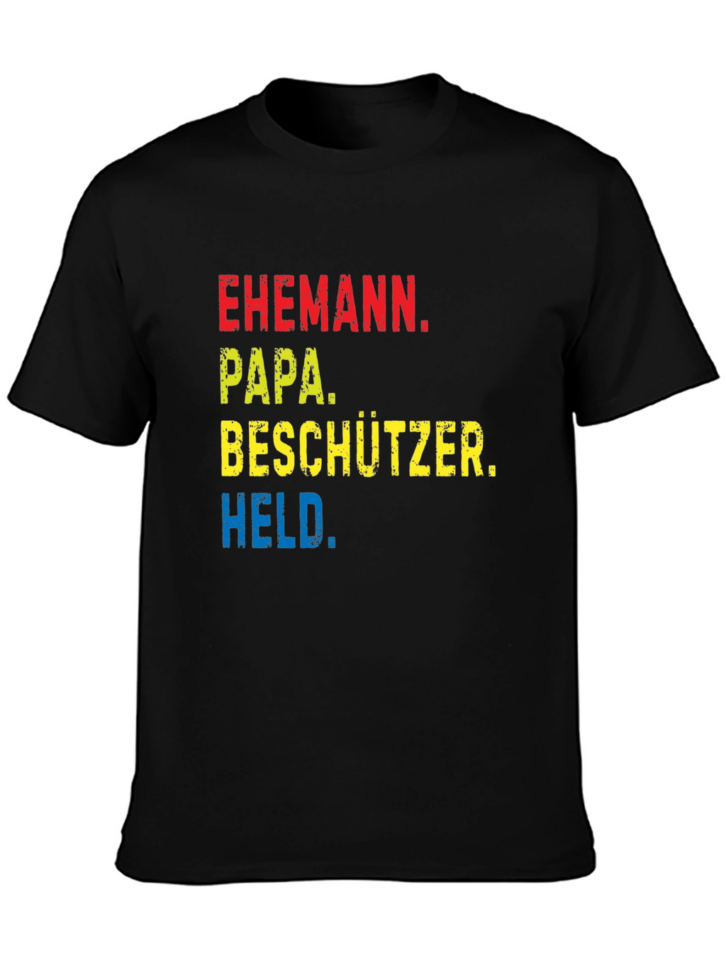 Ehemann Papa Beschützer Held Black T-Shirt