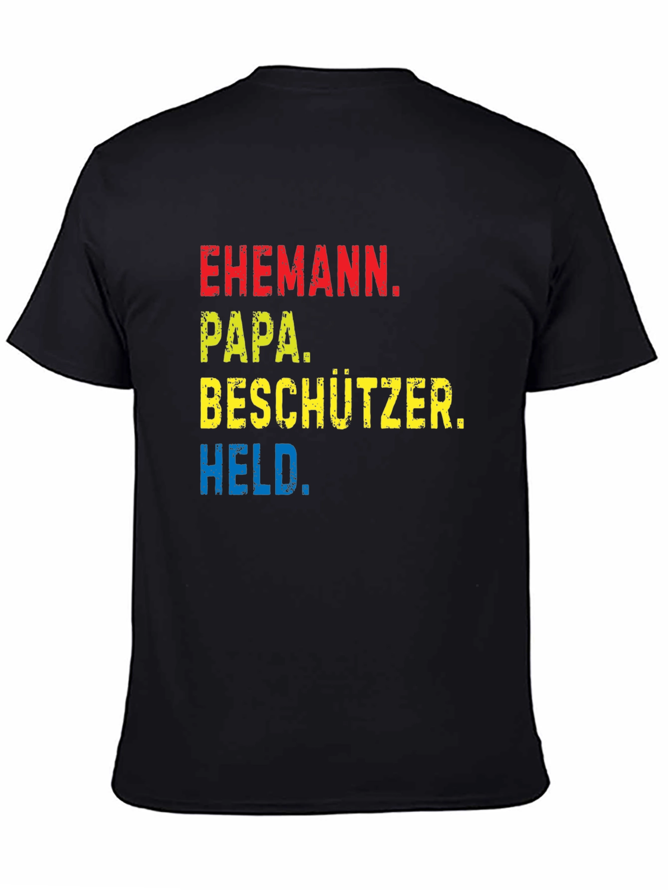 Ehemann Papa Beschützer Held Black T-Shirt