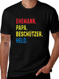 Ehemann Papa Beschützer Held Black T-Shirt