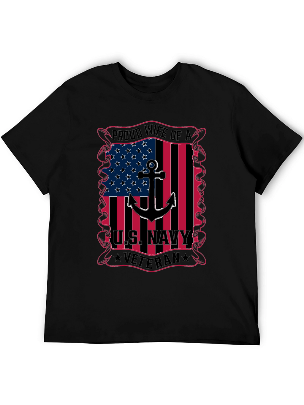 Proud Wife of a US Navy Veteran Graphic T-Shirt