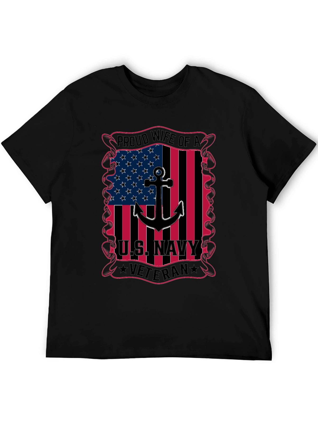 Proud Wife of a US Navy Veteran Graphic T-Shirt