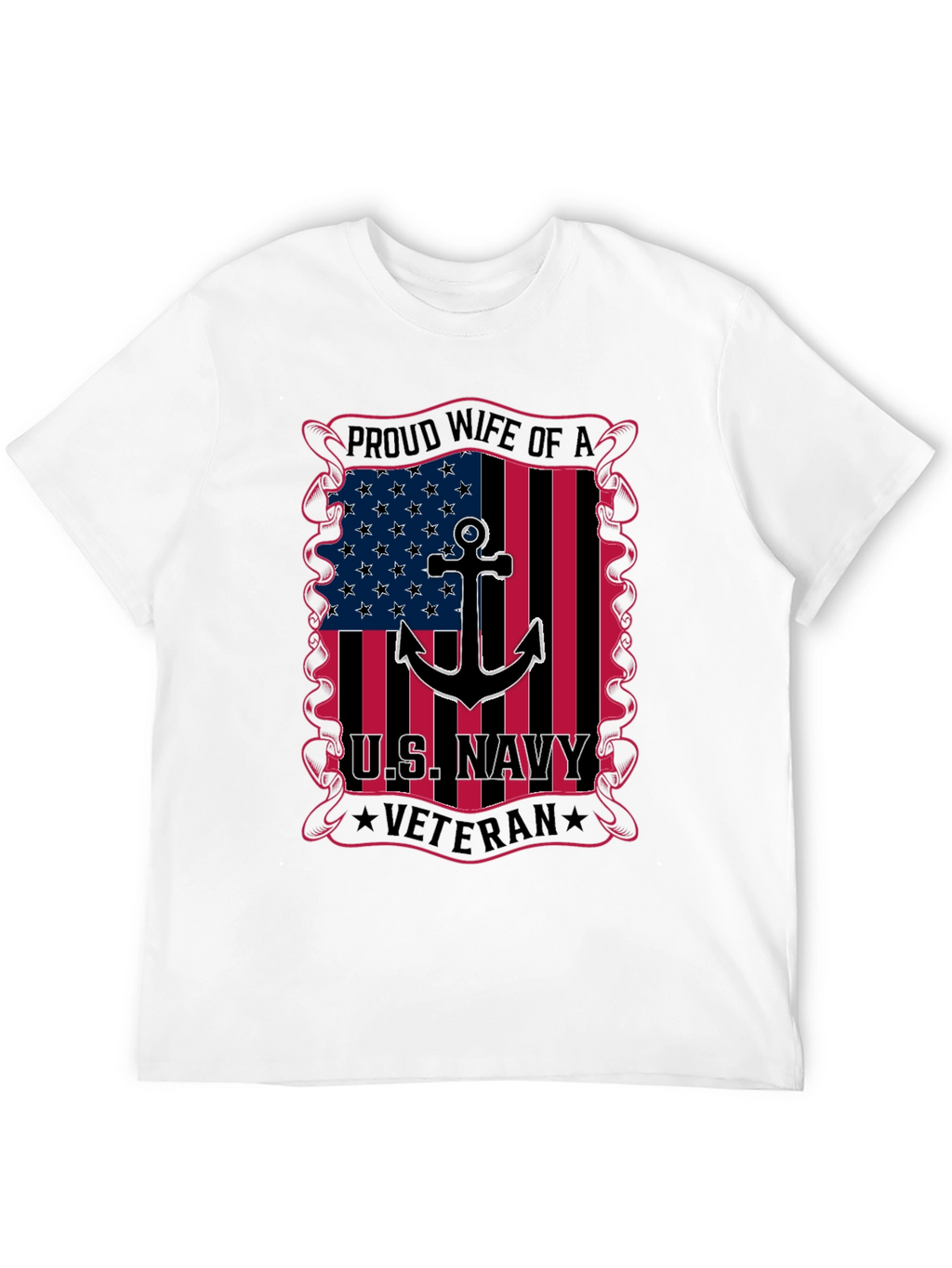 Proud Wife of a US Navy Veteran Graphic T-Shirt