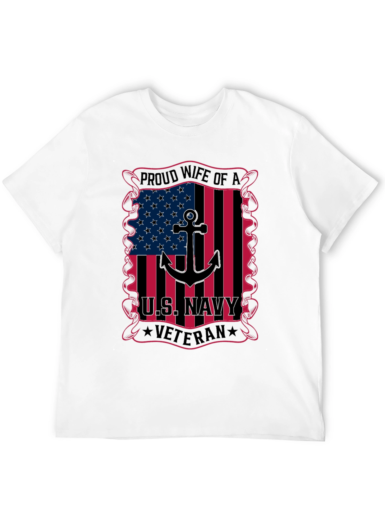 Proud Wife of a US Navy Veteran Graphic T-Shirt