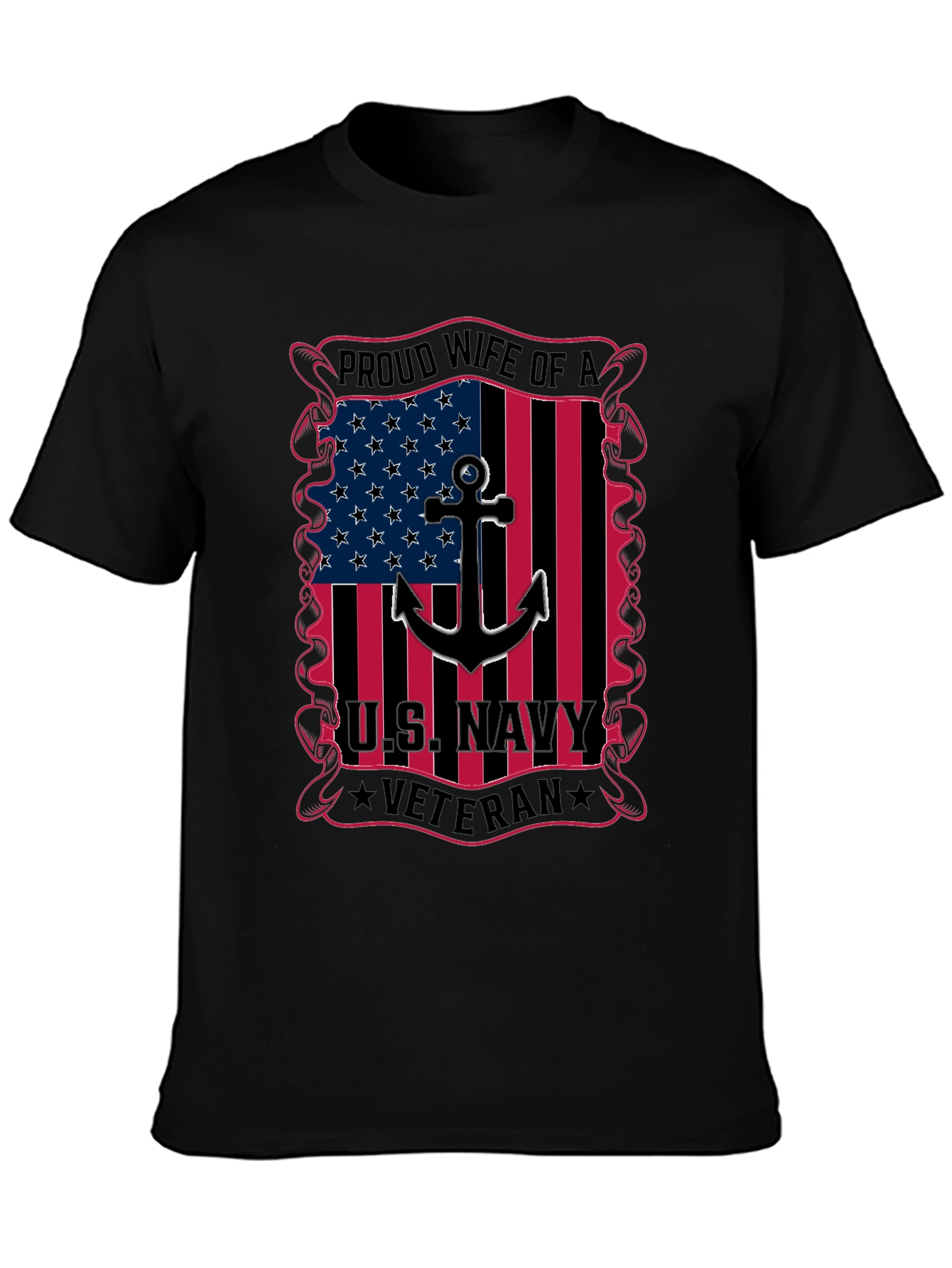 Proud Wife of a US Navy Veteran Graphic T-Shirt