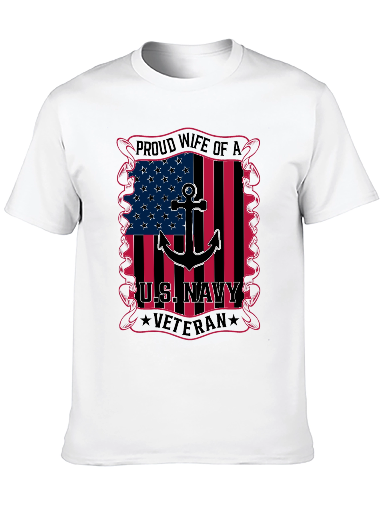 Proud Wife of a US Navy Veteran Graphic T-Shirt