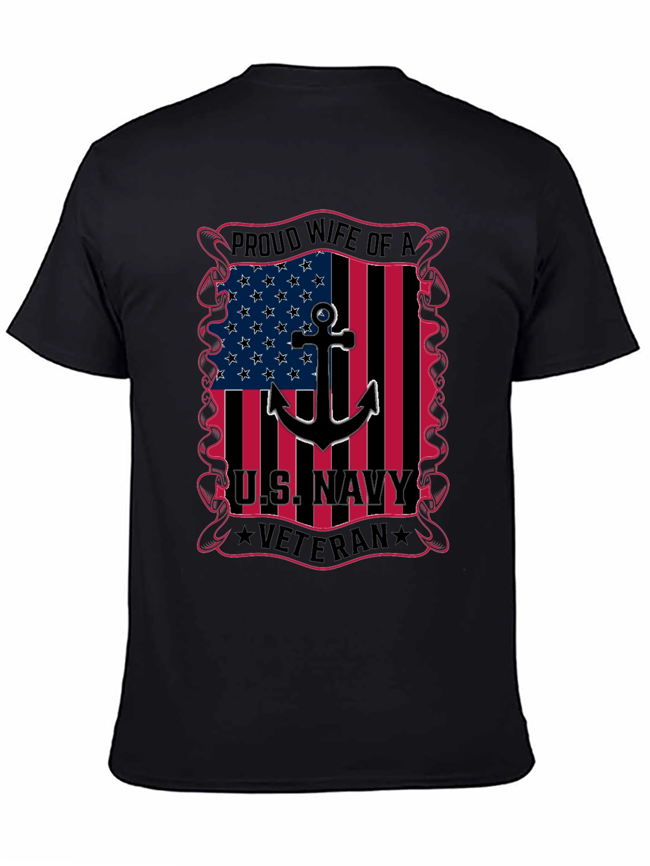 Proud Wife of a US Navy Veteran Graphic T-Shirt