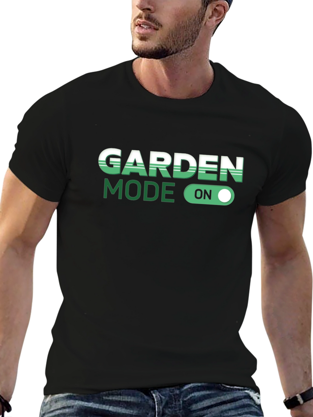 Garden Mode On Black T-Shirt