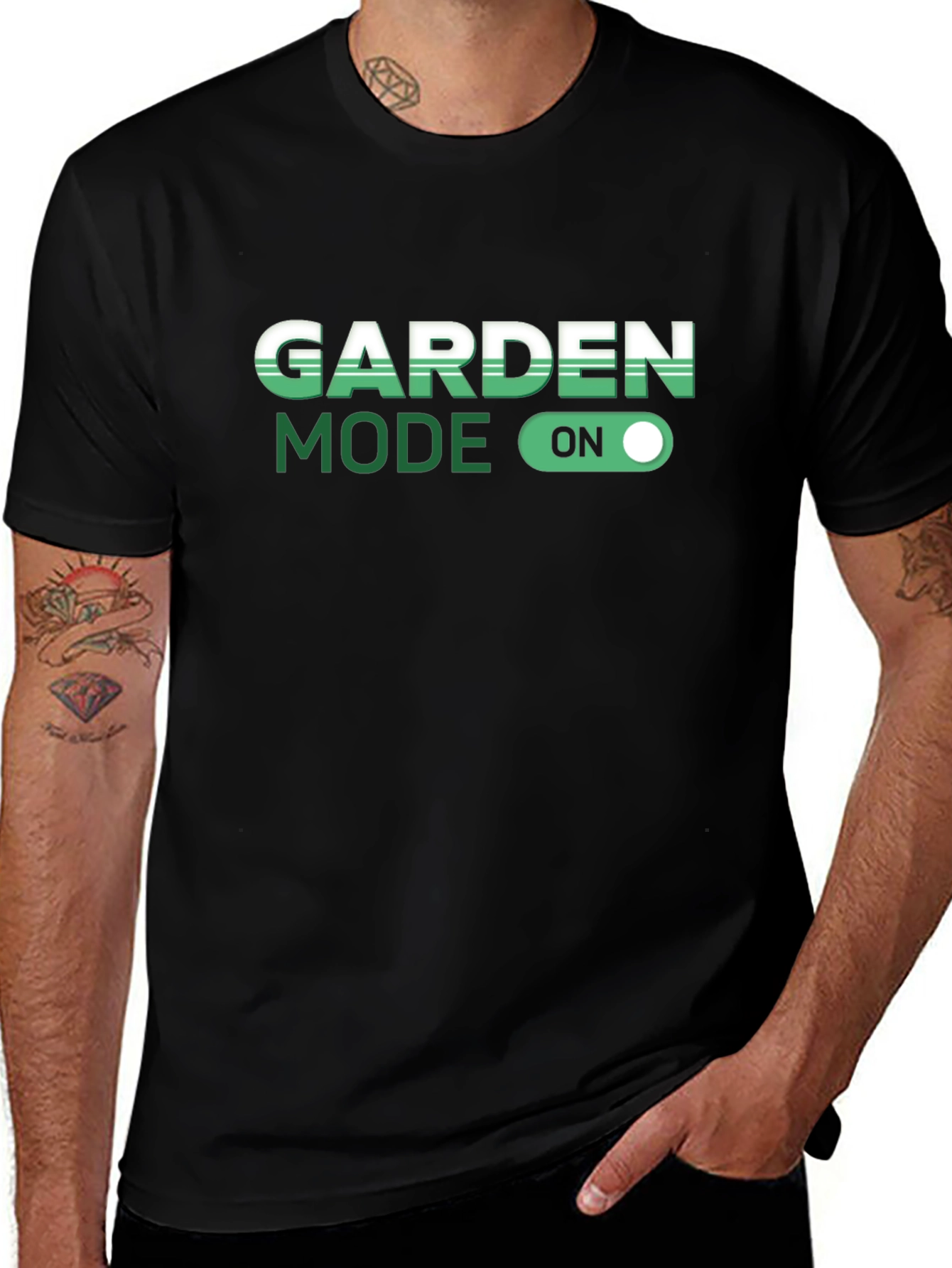 Garden Mode On Black T-Shirt