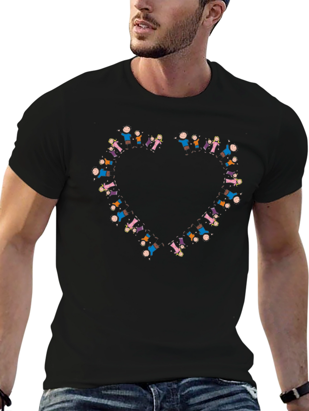 People Heart Graphic Black T-Shirt