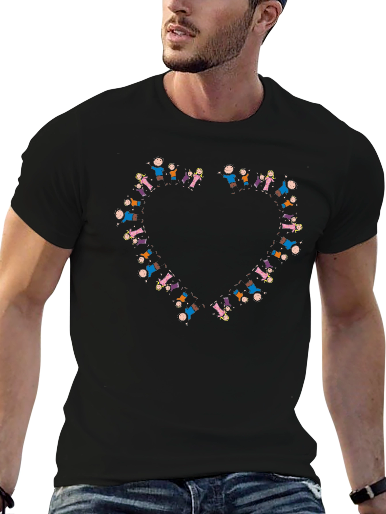 People Heart Graphic Black T-Shirt