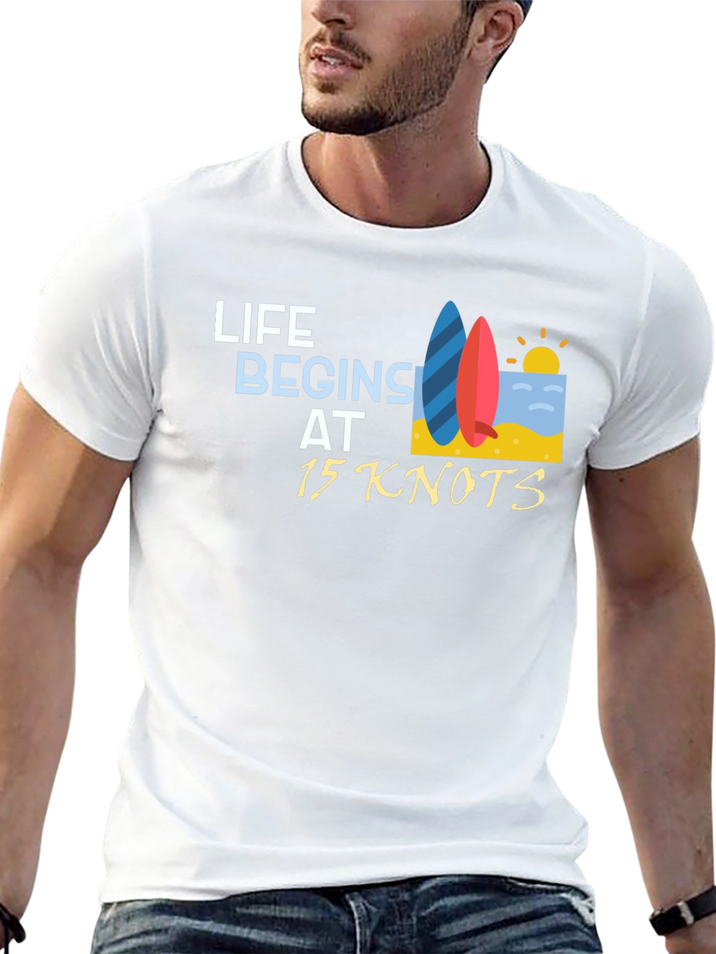 Life Begins at 15 Knots Black T-Shirt