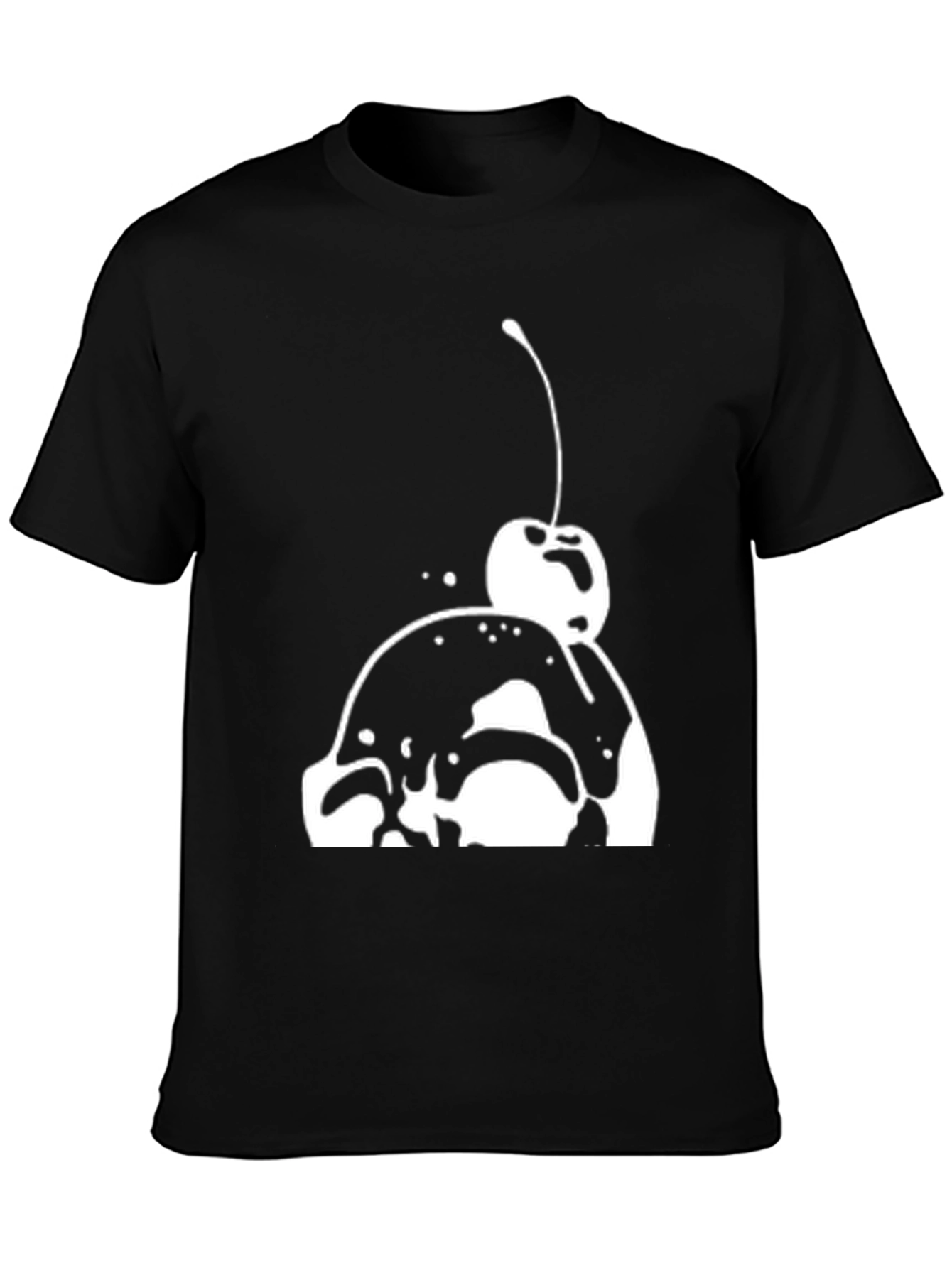 Ice Cream Cherry Graphic Tee - Black