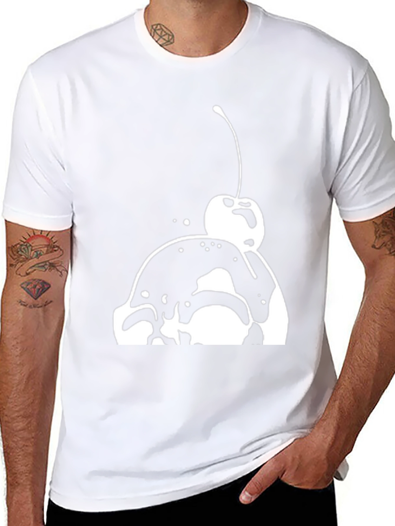 Ice Cream Cherry Graphic Tee - Black