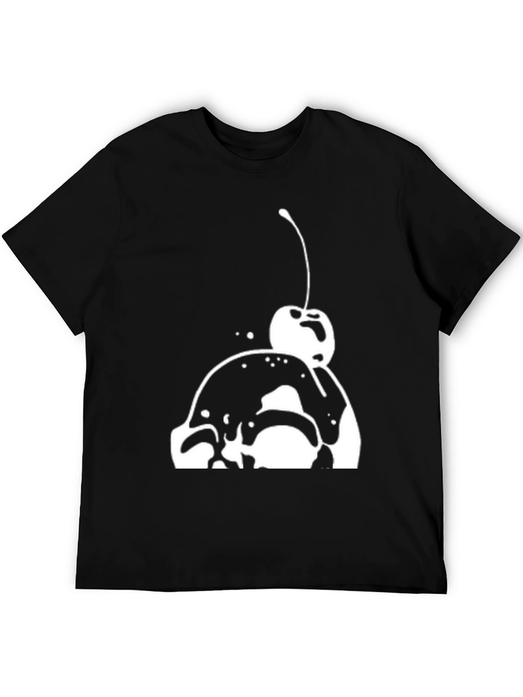 Ice Cream Cherry Graphic Tee - Black